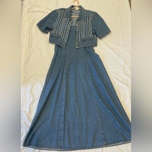 Nina Piccalino Blue Denim Dress with Jacket